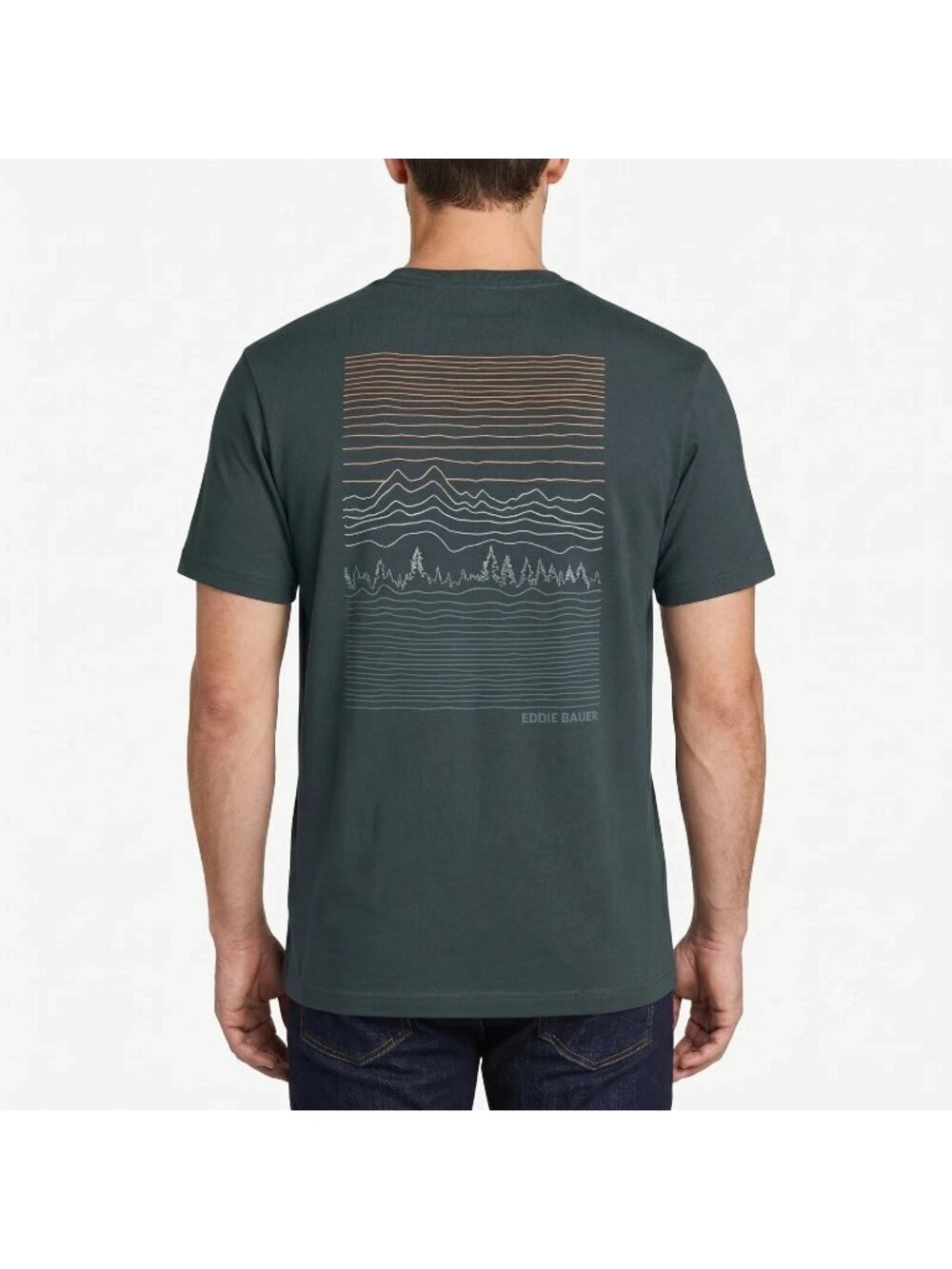 NWOT Eddie Bauer Men's XXL Black/ Gray Graphic T-Shirt